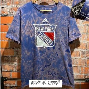 Custom made NY Rangers acid wash tee